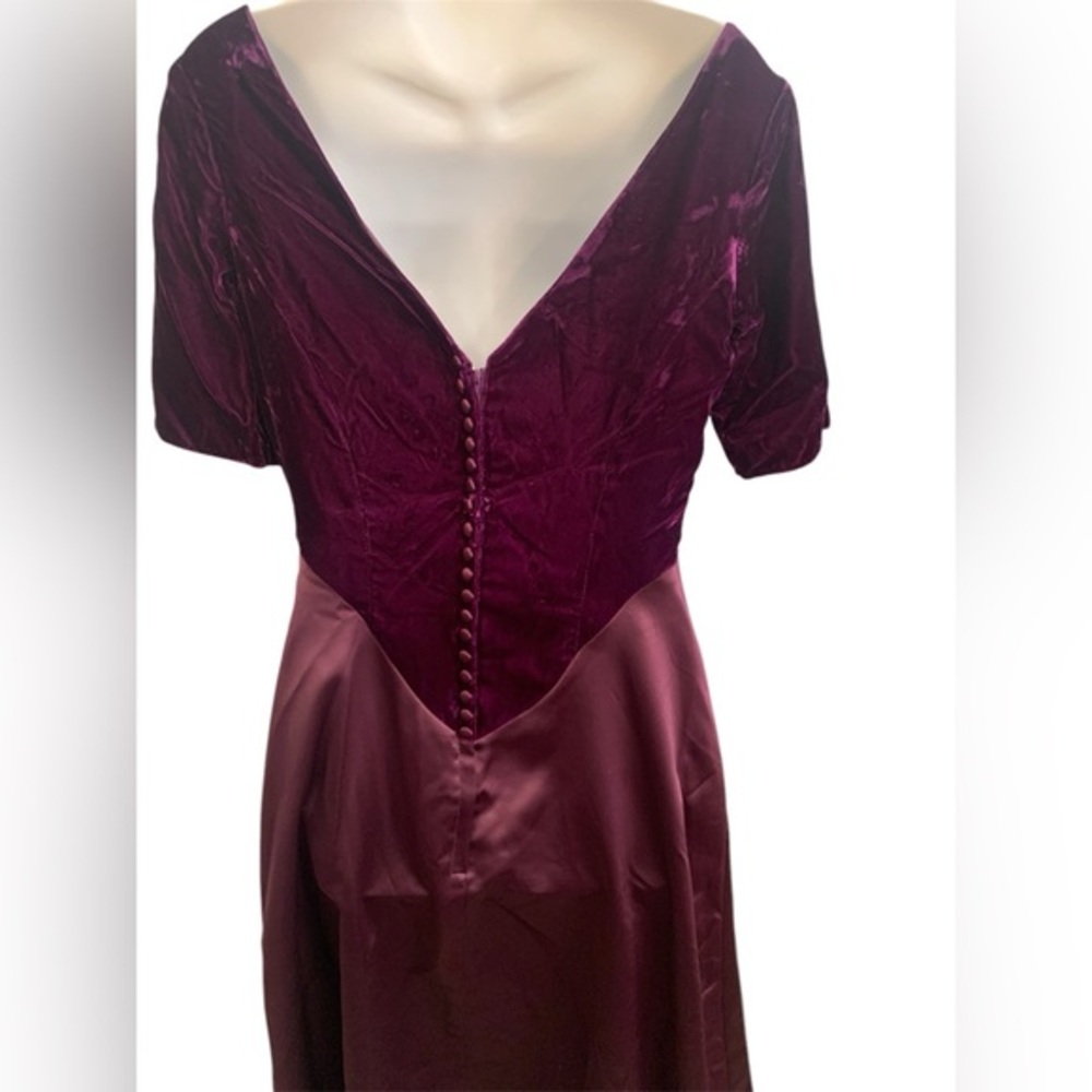 Alfred Angelo Burgundy Formal Dress Size 9/10 Holiday Velvet Satin Gown Y2K 90’s